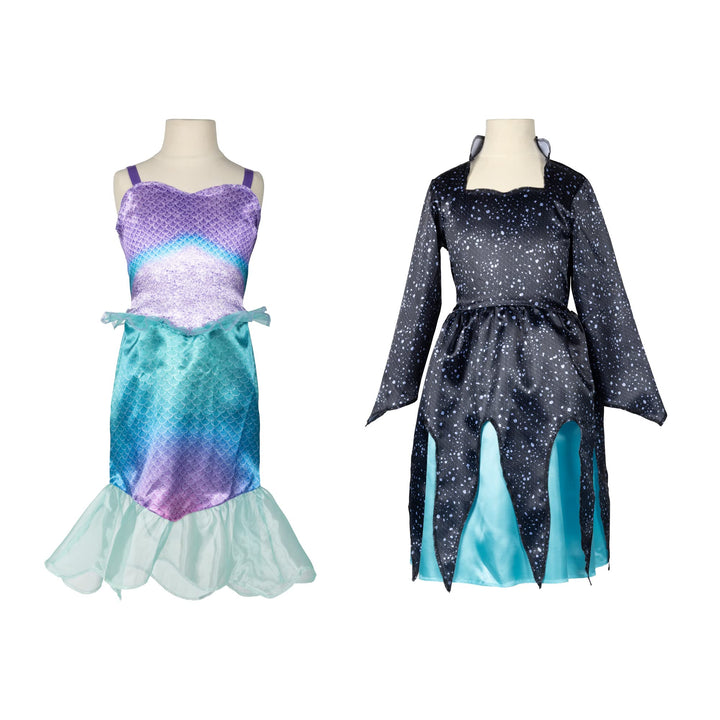 Disney The Little Mermaid Ariel & Ursula Dress Up Trunk, Treasure Chest Includes Ariel and Ursula's Outfit Dresses with Accessories [ Exclusive]