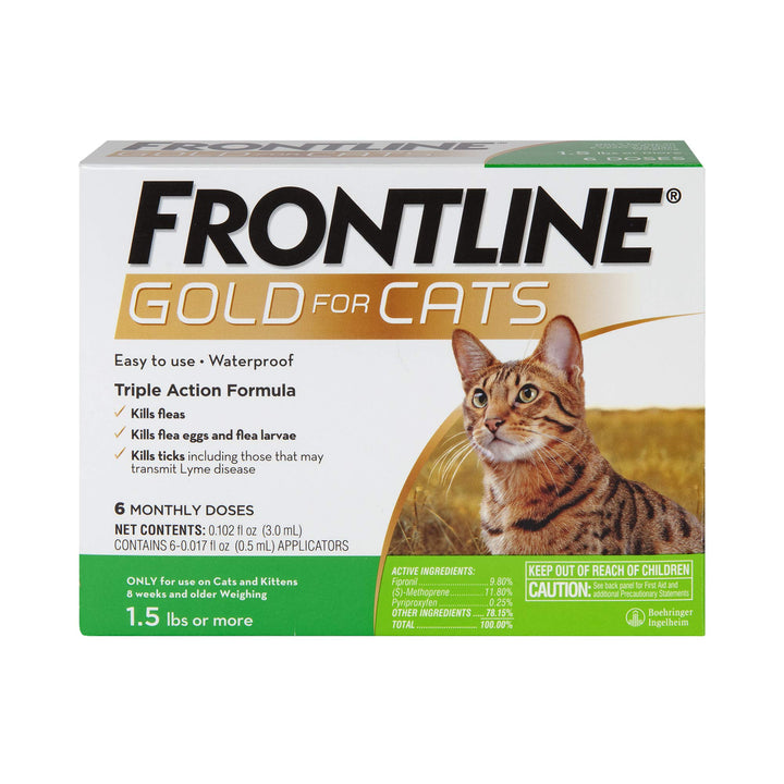 FRONTLINE® Gold for Cats Flea & Tick Treatment (Cats over 1.5 lbs.) 6 Doses 6 count