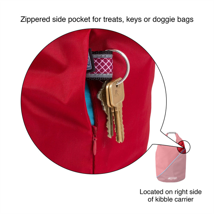 Kurgo Kibble Carrier for Dogs, Dog Food Travel Bag, Pet Food Travel Storage Container, Dog Travel Accessories for Camping, Easy to Clean, PVC Free, Foldable, Holds 5 Pounds (Navy Blue) Navy