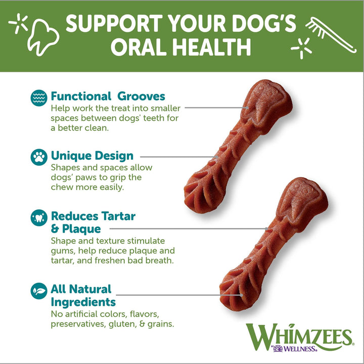 WHIMZEES by Wellness Brushing Dental Chews For Dogs, Grain-Free, Long Lasting Treats, Freshens Breath Extra Small Breed, 48 Count 48 Count (Pack of 1) Standard Pack