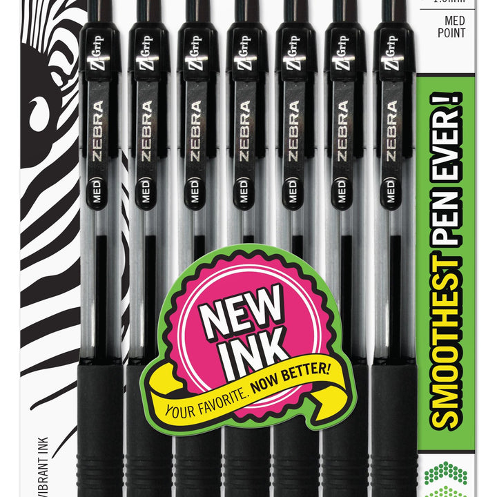 Zebra Z-Grip RT BP Pen, Black, 7 Pack (22271)