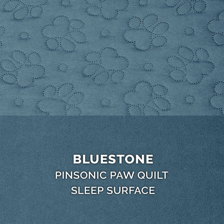 Furhaven Replacement Dog Bed Cover Pinsonic Quilted Paw L Shaped Chaise, Machine Washable - Bluestone, Medium Cover Only 30.0"L x 20.0"W x 0.3"Th (Quilted Paw) Bluestone