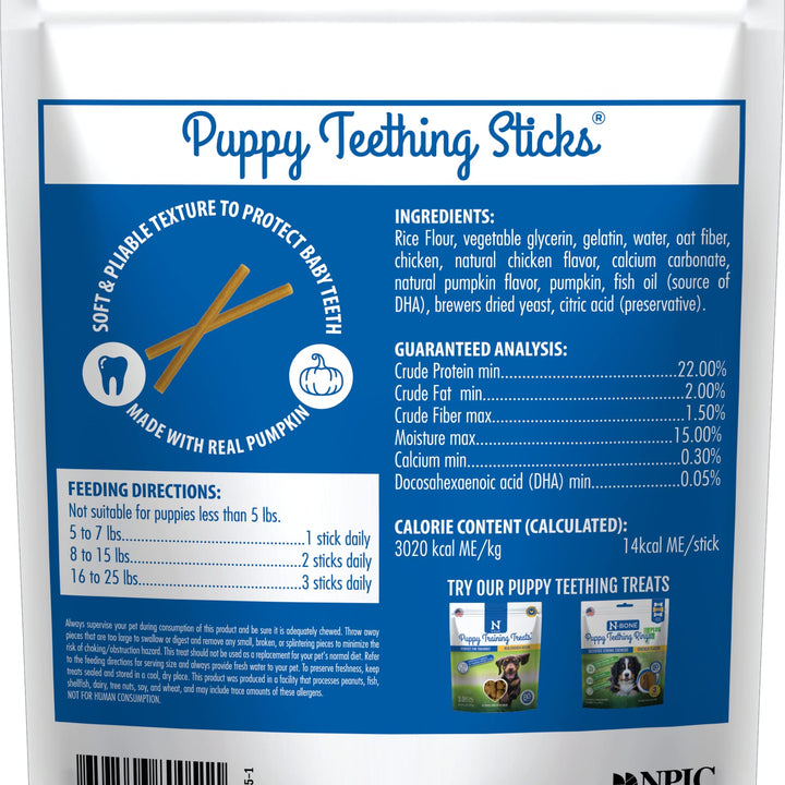 N-Bone Puppy Teething Sticks Peanut Butter Flavor, 3.74-oz Bag 3.7 Ounce (Pack of 1)