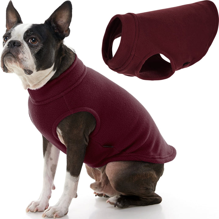 Gooby Stretch Fleece Vest Dog Sweater - Burgundy, X-Large - Warm Pullover Fleece Dog Jacket - Winter Dog Clothes for Small Dogs Boy or Girl - Dog Sweaters for Small Dogs to Dog Sweaters for Large Dogs X-Large Length (16.5")