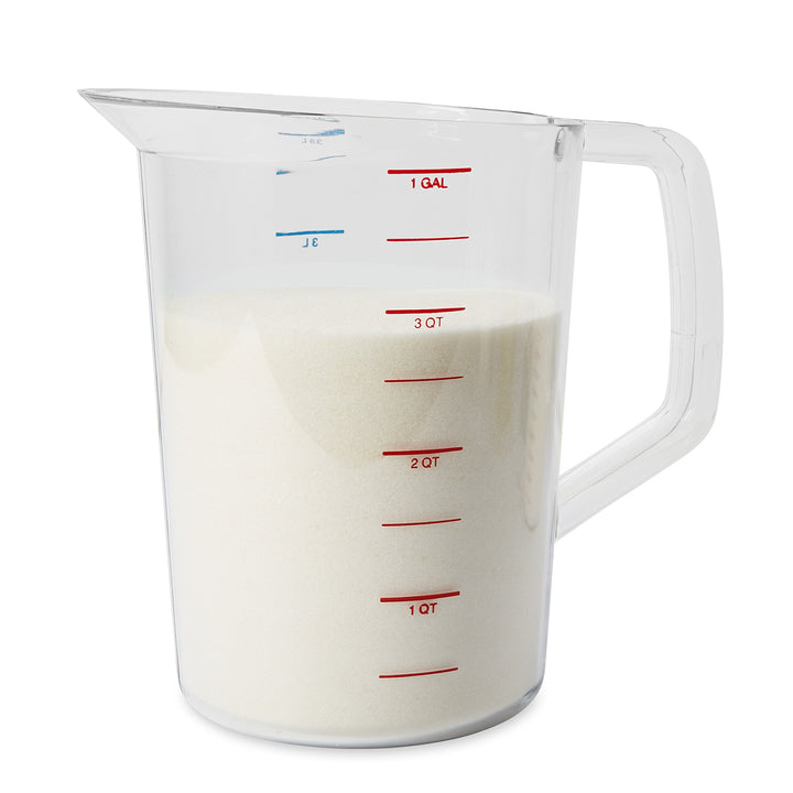 Rubbermaid Commercial Products Bouncer Clear Measuring Cup, 16-Cup/4-Quart, Clear, Strong Food Grade, For use with -40-degree F to 212-degree F, Easy Read for Liquid/Dry Ingredients while Cooking 4 Qt