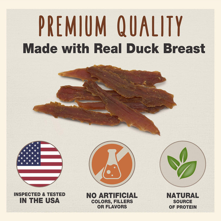 Cadet Gourmet Duck Breast Dog Treats - Healthy & Natural Dog Training Treats for Small & Large Dogs - Inspected & Tested in USA (14 oz.)