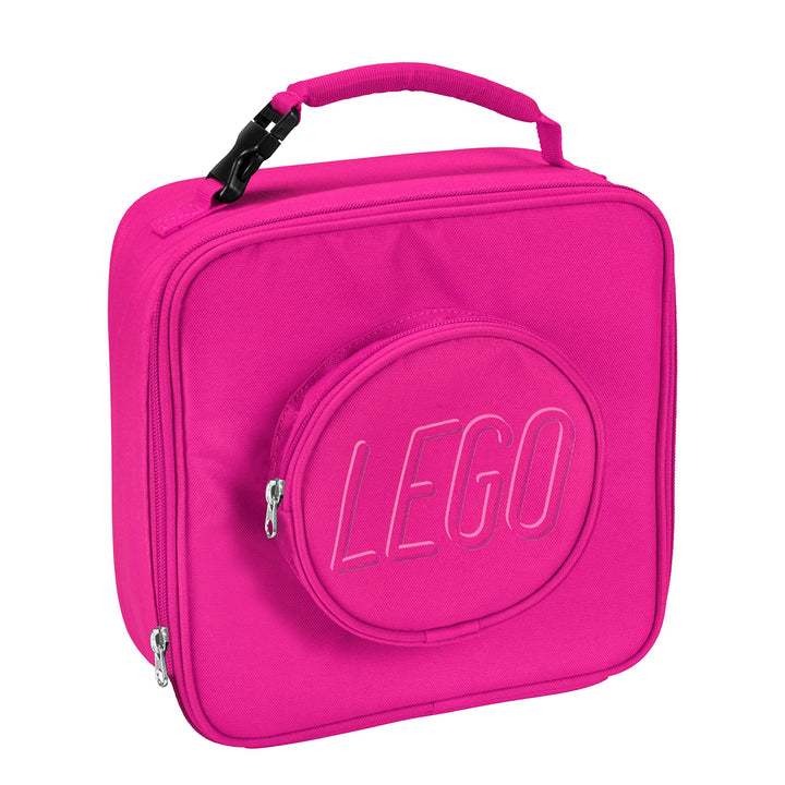 LEGO Orange Brick Lunch Box, Durable and Insulated, with Zipper Pocket and Mesh Lining, for Kids and Adults