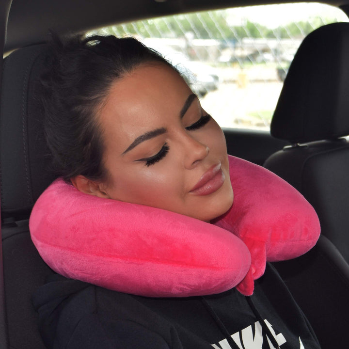 Neck Pillow Adult Cozy Soft Microfiber, Pink