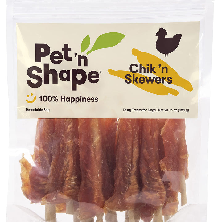 Pet 'n Shape Chik 'n Skewers - Chicken Wrapped Rawhide Chew Dog Treats - 1 Pound 16 Ounce (Pack of 1)