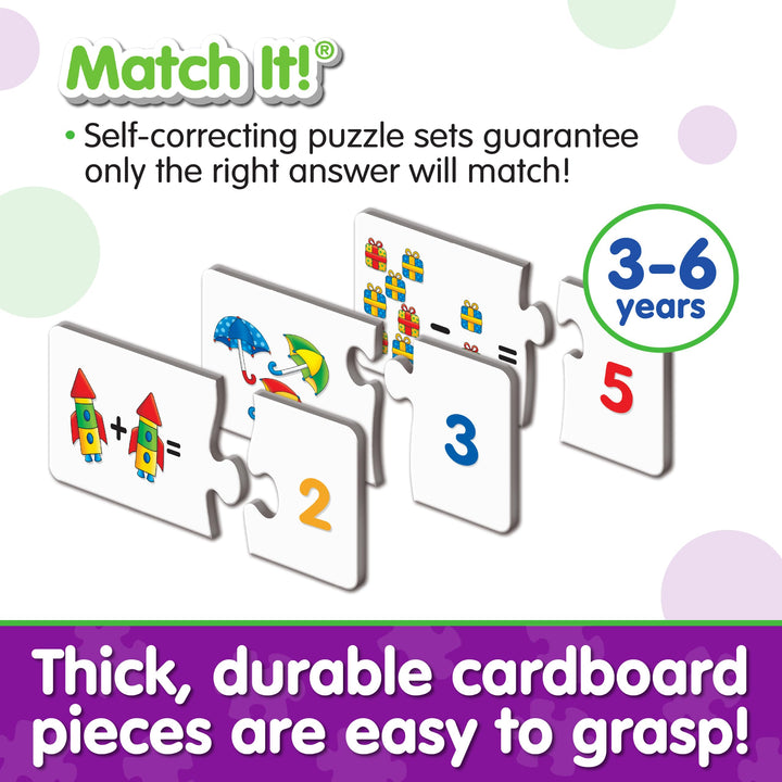 The Learning Journey: Match It! Mathematics - STEM Addition and Subtraction Calculation Activities Game - Teaches Early Math Facts with 30 Matching Pairs - Math Puzzle For Toddler Ages 3 to 6