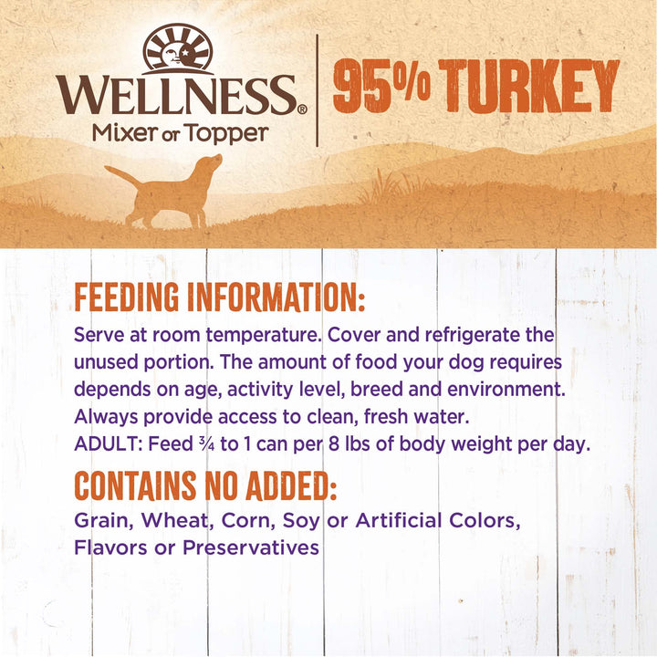 Wellness 95% Lamb Natural Wet Grain Free Canned Dog Food, 13.2-Ounce Can (Pack of 12)