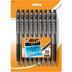 BIC BU3 Grip Retractable Ballpoint Pen, Medium Point (1.0mm), Black, Side Click Retraction For Added Convenience, 18-Count 1 Count (Pack of 18)