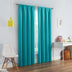 eclipse Kendall Modern Blackout Thermal Rod Pocket Window Curtain for Bedroom or Living Room (1 Panel), 42 X 54, Turquoise