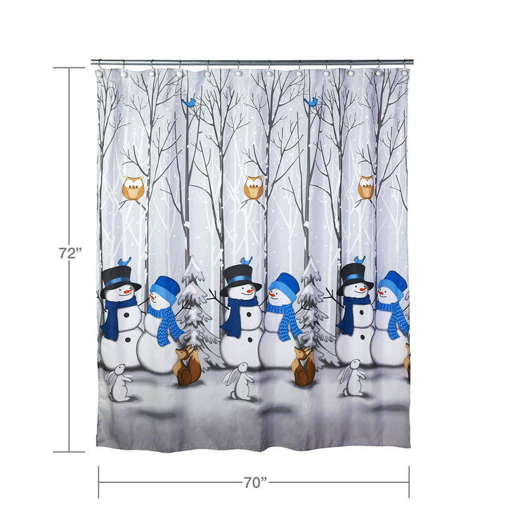 SKL Home Christmas Winter Friends Snowman Hand Towel 2pc Set for Bath/Kitchen & Gift, Blue Hand Towel Set