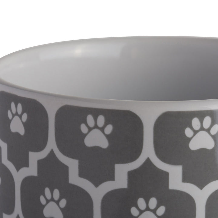 Bone Dry Lattice Collection Pet Bowl & Canister, Treat Canister, 4x6.5", Gray