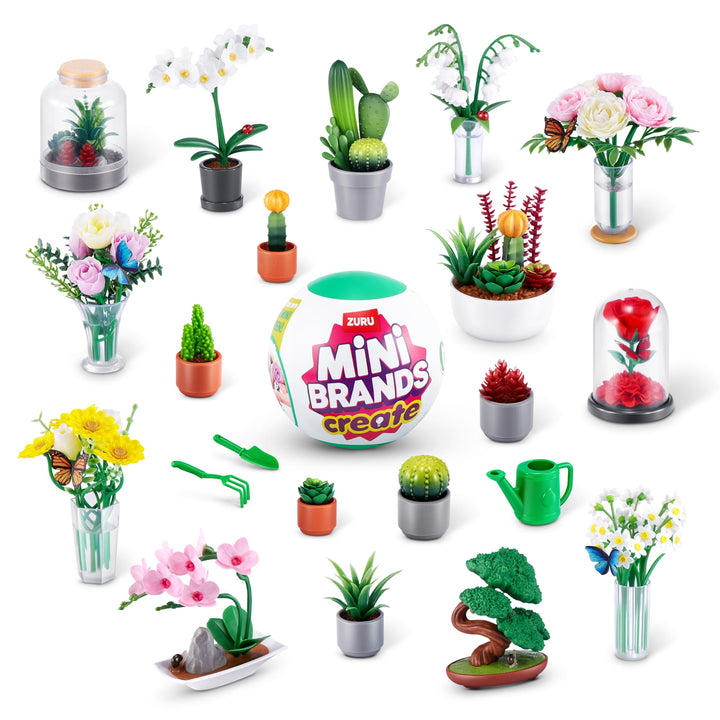 Mini Brands Create Garden Capsule (2 Pack) by ZURU, Mini Botanical Collectibles, Mystery Blind Packaging, DIY, Collectors 2 Pack