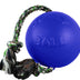 Jolly Pets Romp-n-Roll Rope and Ball Dog Toy, 6 Inches/Medium, Blue