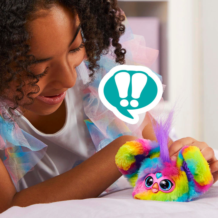 Furby Furblets Ray-Vee Mini Friend, 45+ Sounds, Electronica Music & Furbish Phrases, Electronic Plush Toys for Girls & Boys 6 Years & Up, Rainbow Ray-vee (Electronica Music)