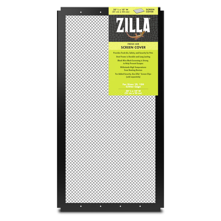 Zilla Reptile Terrarium Covers Fresh Air Screen, 20x10-inch 20" x 10"