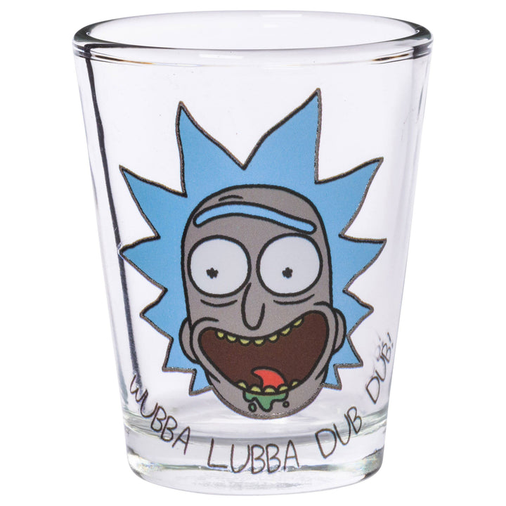 Silver Buffalo Rick and Morty Character Phrases 4-Pack Mini Glass Set, 1.5-Ounce