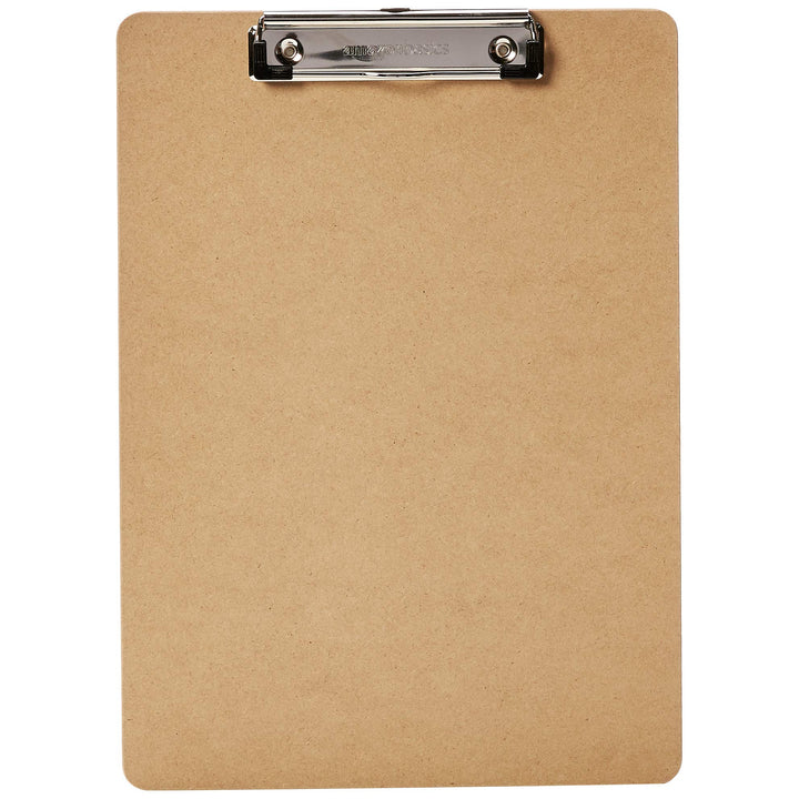 Basics Hardboard Office Clipboard, 12-Pack, Brown