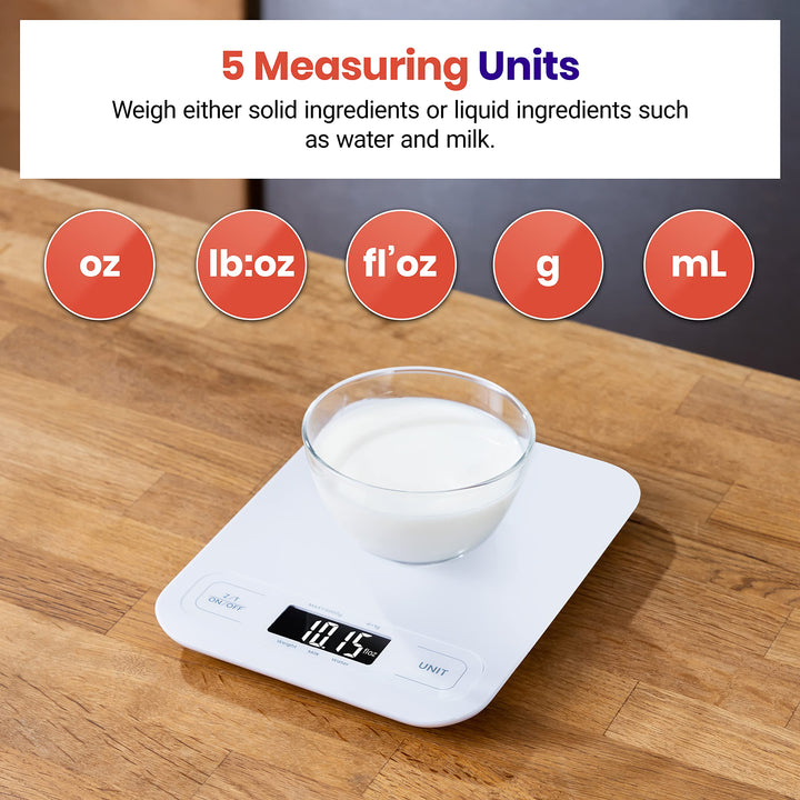 Etekcity Food Kitchen Scale, Digital Mechanical Weighing Scale, Grams and Ounces for Weight Loss, Baking, Cooking, White