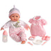 15" Realistic Soft Body Baby Doll with Open/Close Eyes | JC Toys - Berenguer Boutique | 10 Piece Gift Set with Bottle, Rattle, Pacifier & Accessories | Pink | Ages 2+ Pink Gift Set