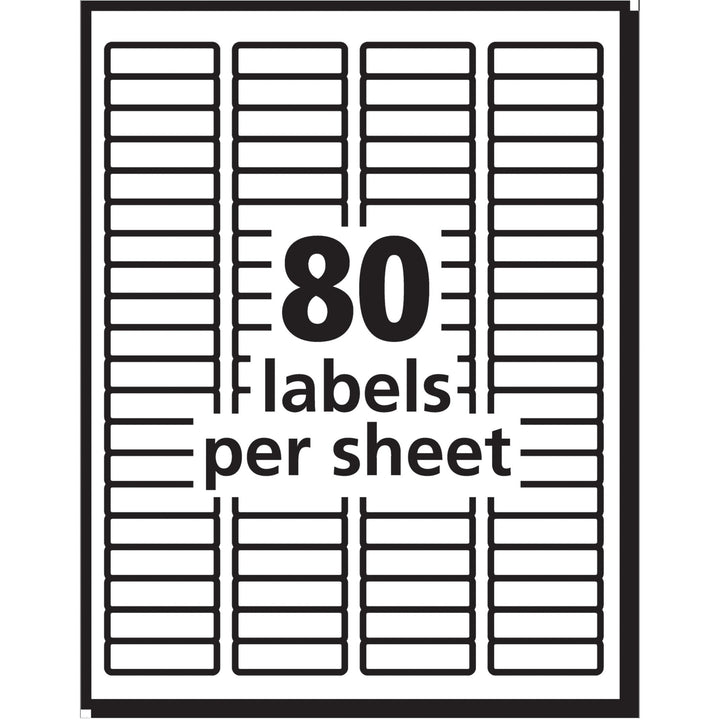 Avery Printable Return Address Labels with Sure Feed, 0.5" x 1.75", Matte Clear, 800 Blank Mailing Labels (15667) 800 labels