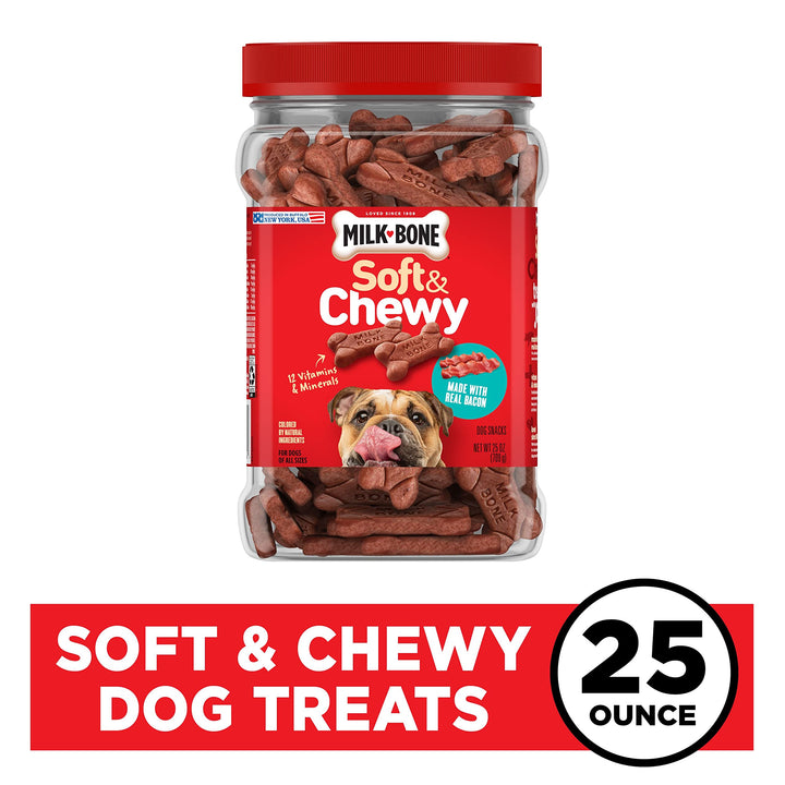 Milk-Bone Soft & Chewy Dog Treats Made with Real Bacon, 25 Ounce 25 Ounce (Pack of 1)