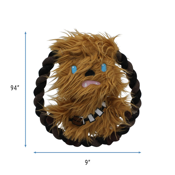 Star Wars for Pets Plush Chewbacca Rope Frisbee Dog Toy | Soft Star Wars Squeaky Dog Toy | Adorable Toys for All Dogs, Official Dog Toy Product of Star Wars for Pets