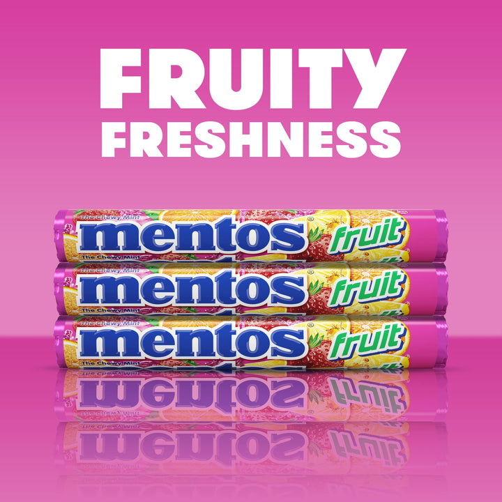 Mentos Halloween Trick or Treat Candy, Mint Chewy Roll, Fruit, Individually Wrapped Bulk Candy for Adults & Kids, Party, Concessions, Office, Non-Melting, 14 Count (Pack of 15) - Packaging May Vary