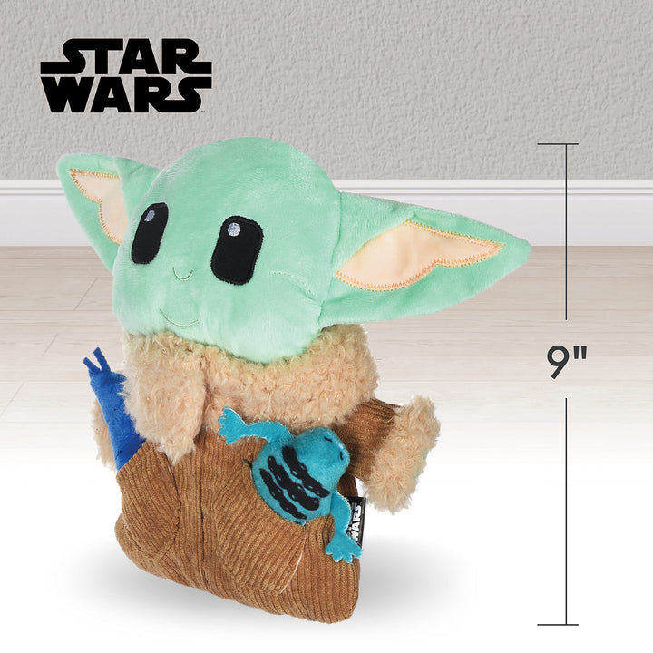 Star Wars Baby Yoda The Mandalorian The Child Burrow Dog Toy | Small Plush Toys Fabric Plush Dog Toy, Squeaky Plush Toys for Small Dogs, Hide and Seek Dog Toy,Multi,9 Inch,FF15144 9 Inch