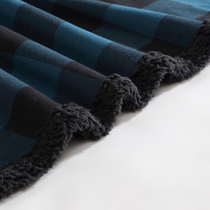 Eddie Bauer - Throw Blanket, Super Soft Reversible Sherpa Flannel Bedding, Ideal Christmas & White Elephant Gifts, Cozy Plaid Throw Blankets for Couch (Cabin Plaid Grey, Throw) Grey/Black