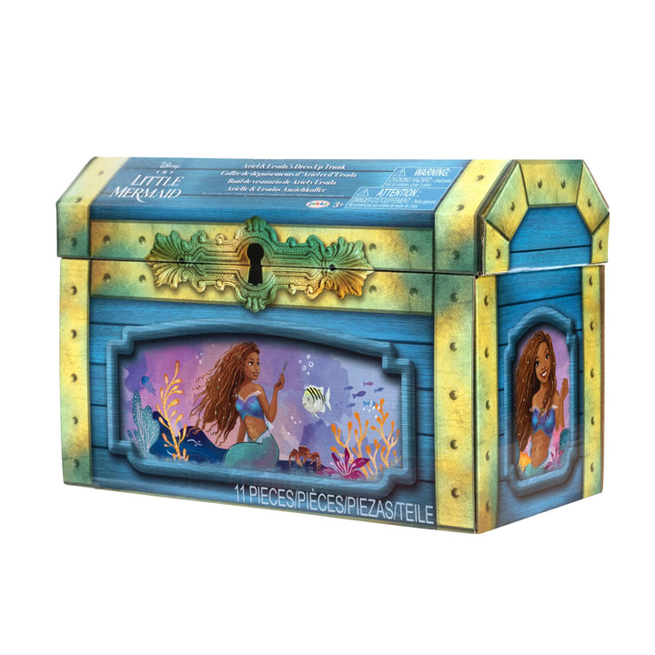 Disney The Little Mermaid Ariel & Ursula Dress Up Trunk, Treasure Chest Includes Ariel and Ursula's Outfit Dresses with Accessories [ Exclusive]