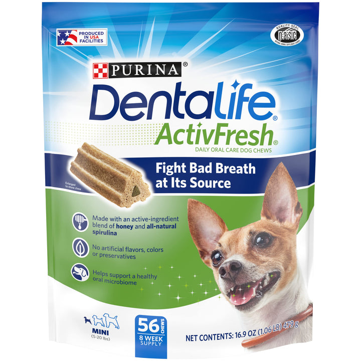 Dentalife Purina ActivFresh Daily Oral Care Mini Dog Chews - 56 Treats 56 Count (Pack of 1)