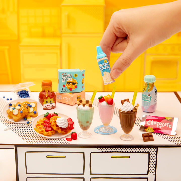 MGA's Miniverse Make It Mini Food Diner Series 1 Ice Cream Shop Bundle (3 Pack) Mini Collectibles, Blind Packaging, DIY, Resin Play, Replica Food, NOT Edible, Collectors, 8+