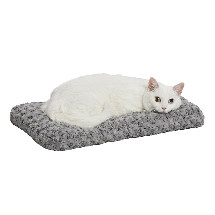 MidWest Homes for Pets Deluxe Dog Beds | Super Plush Dog & Cat Beds Ideal for Dog Crates | Machine Wash & Dryer Friendly, 1-Year Warranty,Gray Gray 22-Inch