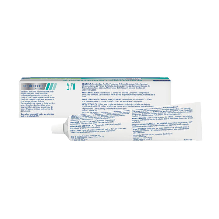 Virbac CET Enzymatic Toothpaste, Eliminates Bad Breath by Removing Plaque and Tartar Buildup, Best Pet Dental Care Toothpaste, Vanilla Mint Flavor, 2.5 Oz Tube