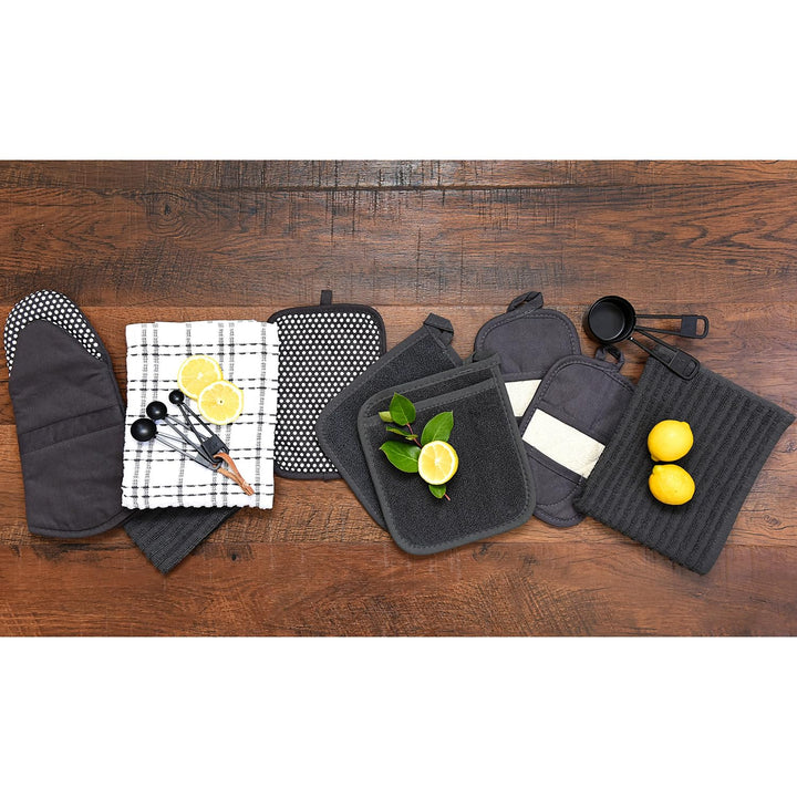 Ritz Terry 100% Cotton Potholders - Heat Resistant, Ergonomic Grip, Machine Washable - Graphite, 2-Pack Pot Holder -- 2 pk