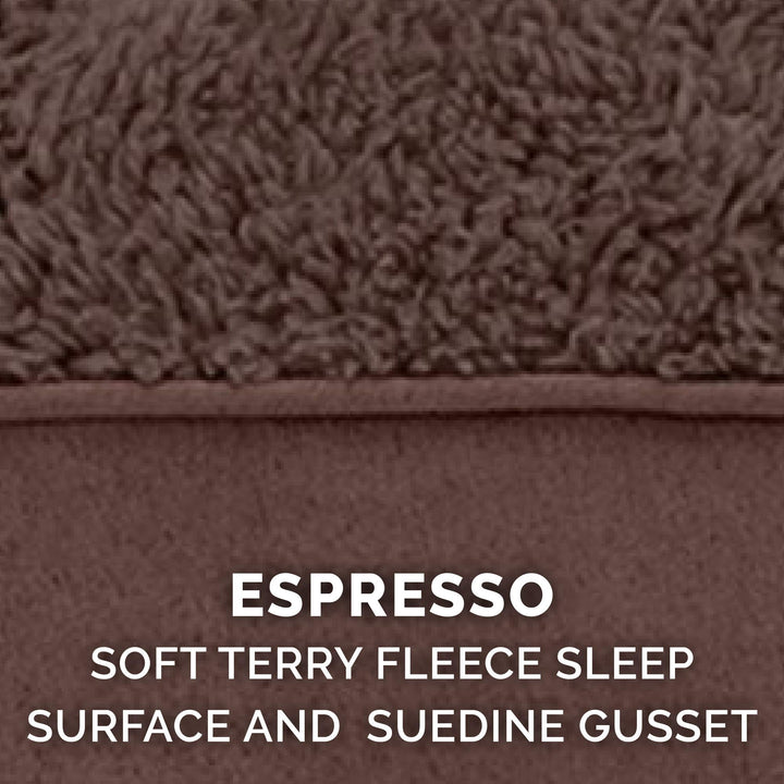 Furhaven Orthopedic Dog Bed for Small Dogs w/ Removable Washable Cover, For Dogs Up to 20 lbs - Terry & Suede Mattress - Espresso, Small