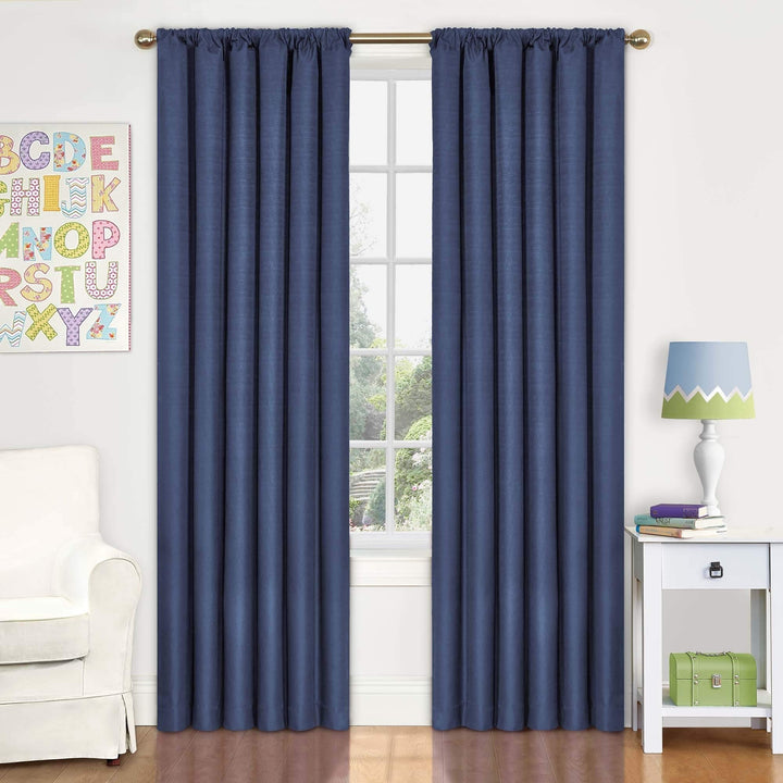 ECLIPSE Kendall Modern Blackout Thermal Rod Pocket Window Curtain for Bedroom or Living Room (1 Panel), 42" x 84", Charcoal, 1 Panel 42 X 84 Solid