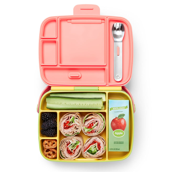 Munchkin® Lunch™ Bento Box for Kids, Includes Utensils, Yellow Solid