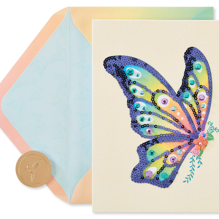 Papyrus Blank Card (Sequin Butterfly)