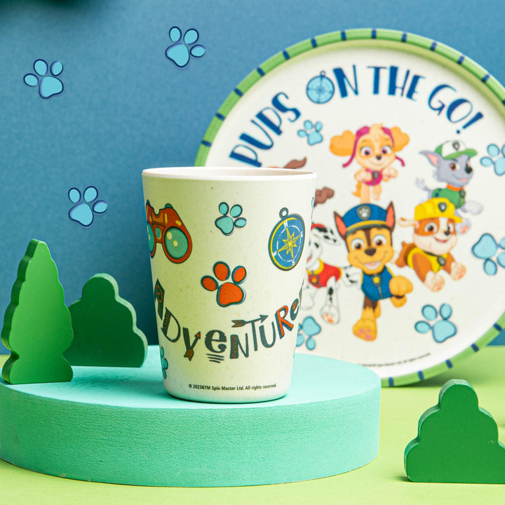 Zak Designs PAW Patrol Kids Dinnerware Set 3 Pieces, Durable and Sustainable Melamine Bamboo Plate, Bowl, and Tumbler are Perfect For Dinner Time With Family (Chase, Marshall, Skye & Friends) 8" Plate, 6" Bowl, 10oz Tumbler