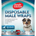 Disposable Dog Diapers for Male Dogs | Male Wraps with Super Absorbent Leak-Proof Fit | Excitable Urination, Incontinence, or Male Marking | Medium | 12 Count