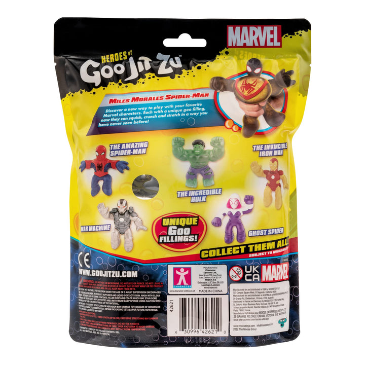 Heroes of Goo Jit Zu Marvel Miles Morales Spider-Man Hero Pack - Super Gooey Metallic Goo Filled Marvel 4.5" Tall Hero