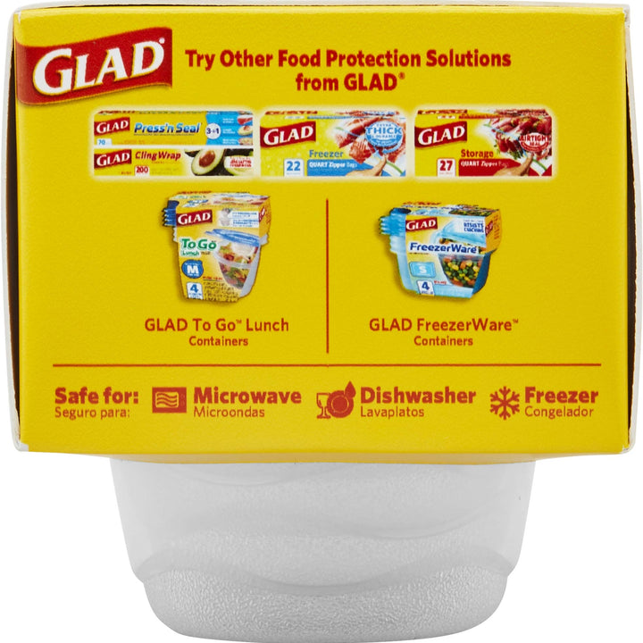 GladWare Home Mini Round Food Storage Containers, Small Food Containers Hold 4 Ounces of Food, 8 Count Set | With Glad Lock Tight Seal, BPA Free Containers and Lids Home Collection 4 oz - 8 Count