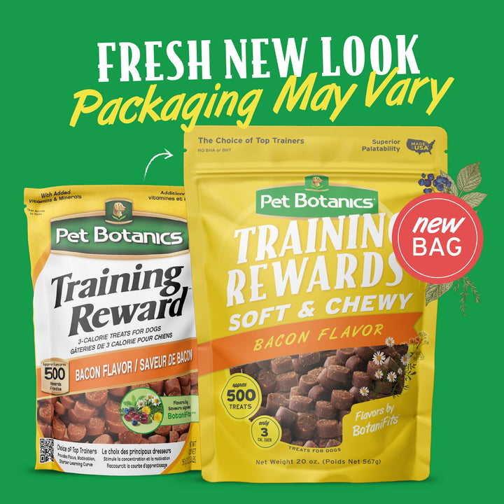 Pet Botanics Training Rewards Treats for Dogs, Made with Real Pork Liver, Focuses, Motivates, Rewards, Speeds Up Learning Curve, No BHA, BHT, Ethoxyquin, Bacon, 20 oz (1 pack)