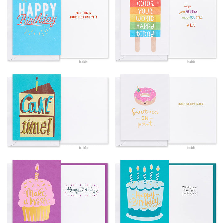 American Greetings Deluxe Birthday Card Assortment, Bright & Cheerful (40-Count)