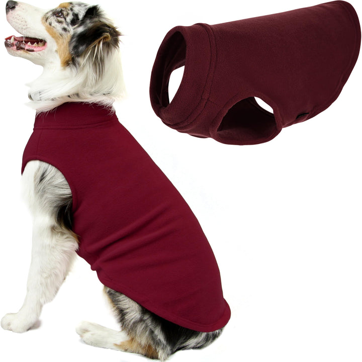 Gooby Stretch Fleece Vest Dog Sweater - Burgundy, 6X-Large - Warm Pullover Fleece Dog Jacket - Winter Dog Clothes for Small Dogs Boy - Dog Sweaters for Small Dogs to Dog Sweaters for Large Dogs 6X-Large Length (27.5")